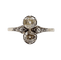 Bague toi et moi en or blanc, platine et diamants