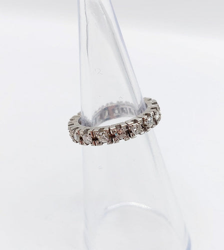 46 Alliance américaine Art déco en or blanc 18k et diamants 58 Facettes A07657