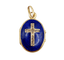 Pendentif porte-photo croix victorien en or 18k, diamants et émail 58 Facettes A07566