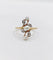 51 Bague fleur Art nouveau en or 18k, platine, perles et diamants 58 Facettes A07565
