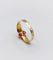 51 Bague toi et moi antique en or 18k, pierres rouges et perles 58 Facettes A07562