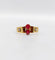 51 Bague toi et moi antique en or 18k, pierres rouges et perles 58 Facettes A07562