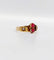 51 Bague toi et moi antique en or 18k, pierres rouges et perles 58 Facettes A07562