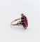 52 Bague marquise antique en or rose 18k et grenats 58 Facettes A07548