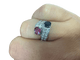 52.5 Toi et Moi - Bague en or blanc avec rubis, saphir et diamants 58 Facettes BA 210