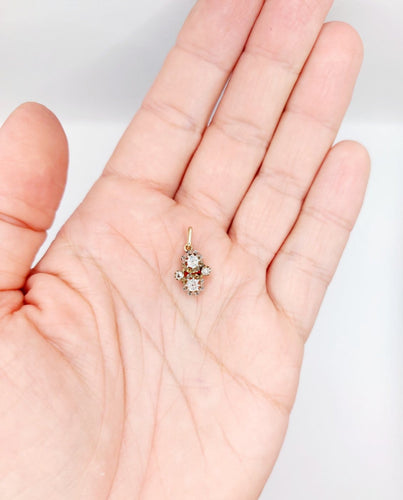 Pendentif antique en or 18k, platine et diamants 58 Facettes A07542