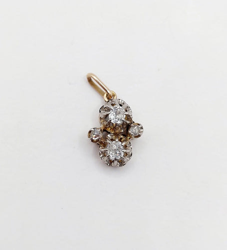 Pendentif antique en or 18k, platine et diamants 58 Facettes A07542
