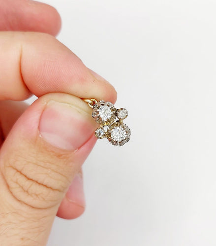 Pendentif antique en or 18k, platine et diamants 58 Facettes A07542