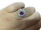 54 Bague en or blanc avec rubis et diamant 58 Facettes BA 504