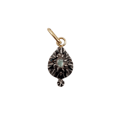 Victorien - Pendentif en or 18k, argent et diamant taille rose 58 Facettes A07488