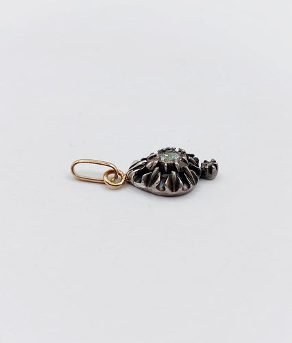 Victorien - Pendentif en or 18k, argent et diamant taille rose 58 Facettes A07488
