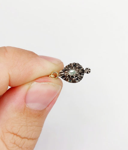 Victorien - Pendentif en or 18k, argent et diamant taille rose 58 Facettes A07488