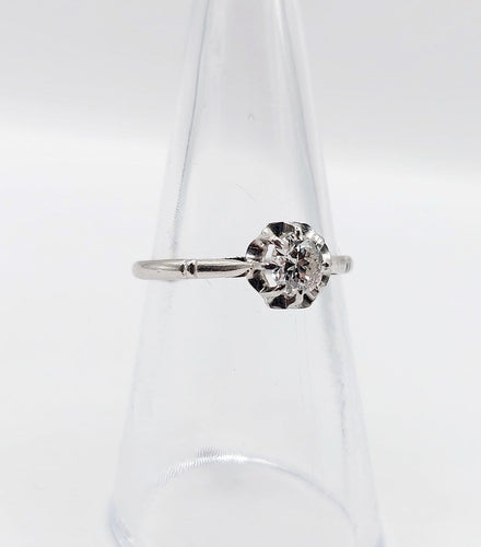 52.5 Bague solitaire Art déco en platine, diamant 0,35 ct 58 Facettes A07439