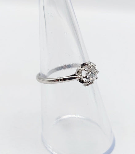 52.5 Bague solitaire Art déco en platine, diamant 0,35 ct 58 Facettes A07439
