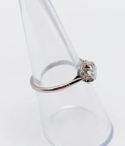 52.5 Bague solitaire Art déco en platine, diamant 0,35 ct 58 Facettes A07439
