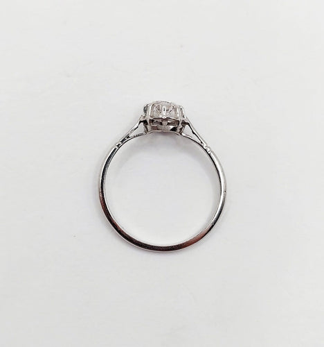 52.5 Bague solitaire Art déco en platine, diamant 0,35 ct 58 Facettes A07439