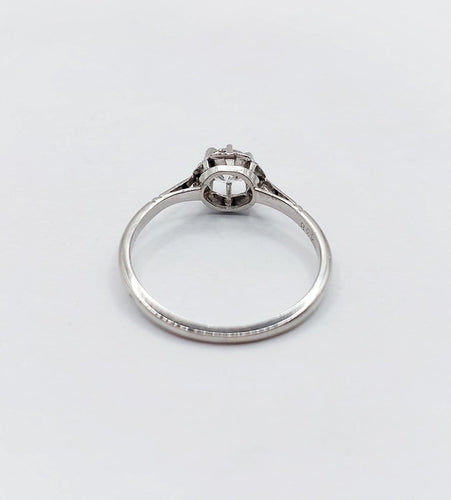 52.5 Bague solitaire Art déco en platine, diamant 0,35 ct 58 Facettes A07439