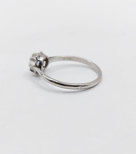 52.5 Bague solitaire Art déco en platine, diamant 0,35 ct 58 Facettes A07439