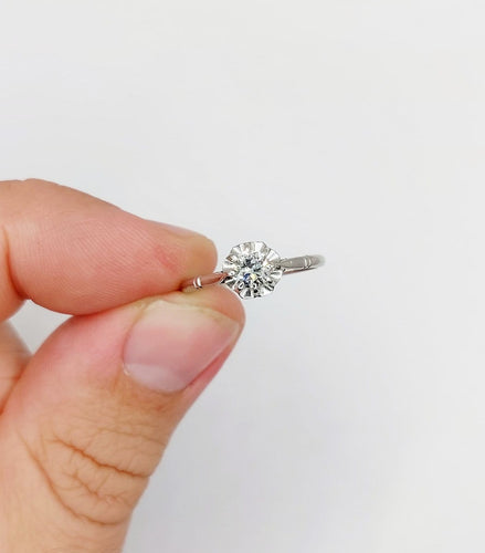 52.5 Bague solitaire Art déco en platine, diamant 0,35 ct 58 Facettes A07439