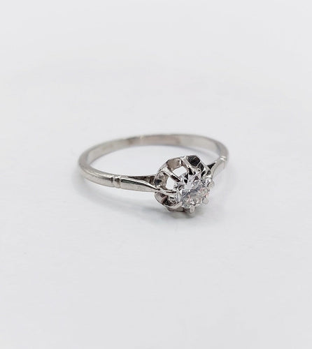 52.5 Bague solitaire Art déco en platine, diamant 0,35 ct 58 Facettes A07439