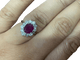 53 Bague en or blanc avec rubis et diamants 58 Facettes BA 523