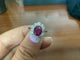 53 Bague en or blanc avec rubis et diamants 58 Facettes BA 523