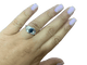 54 Art déco - Bague en or blanc, saphir de Ceylan et diamants 58 Facettes BA 432