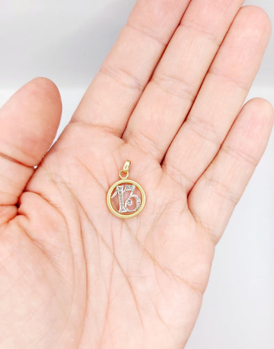 Pendentif chiffre 13 en or 18k et diamants taille rose 58 Facettes A07387