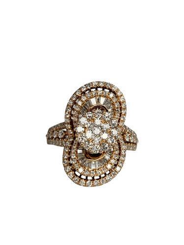 54.5 Bague en or rose 18K et diamants 1,45 ct 58 Facettes 2090
