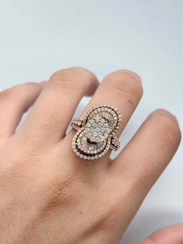 54.5 Bague en or rose 18K et diamants 1,45 ct 58 Facettes 2090
