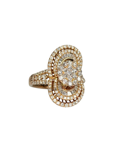 54.5 Bague en or rose 18K et diamants 1,45 ct 58 Facettes 2090