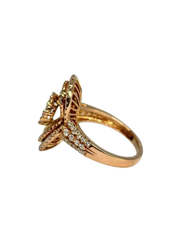 54.5 Bague en or rose 18K et diamants 1,45 ct 58 Facettes 2090