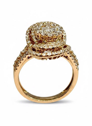 54.5 Bague en or rose 18K et diamants 1,45 ct 58 Facettes 2090