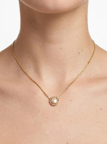 Collier pendentif vintage en or jaune 18 ct et perle 58 Facettes CV-101