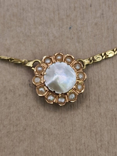 Collier pendentif vintage en or jaune 18 ct et perle 58 Facettes CV-101