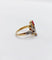 42 Bague duchesse antique en or rose 18k, pierre rouge et diamants 58 Facettes A07649