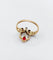 42 Bague duchesse antique en or rose 18k, pierre rouge et diamants 58 Facettes A07649