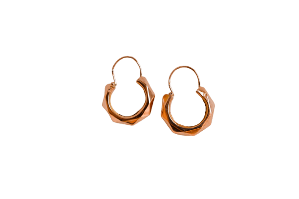Boucles d'oreilles créoles facettées en or rose