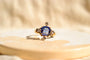 50 Bague saphir synthétique et diamants en or jaune 58 Facettes Ref3400
