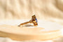 50 Bague saphir synthétique et diamants en or jaune 58 Facettes Ref3400