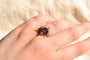 50 Bague saphir synthétique et diamants en or jaune 58 Facettes Ref3400