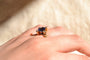 50 Bague saphir synthétique et diamants en or jaune 58 Facettes Ref3400