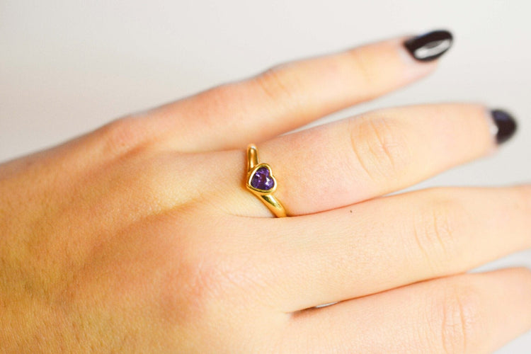 50 Bague cœur en or jaune 18 carats et scapolite 58 Facettes 3692