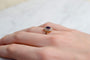 55 Marguerite - Bague en or rose, doublet grenat-verre et diamants 58 Facettes 3655