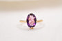 56 Bague solitaire en or jaune et améthyste 58 Facettes 3900