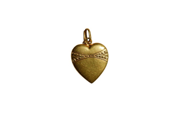 Pendentif cœur gravé en or jaune