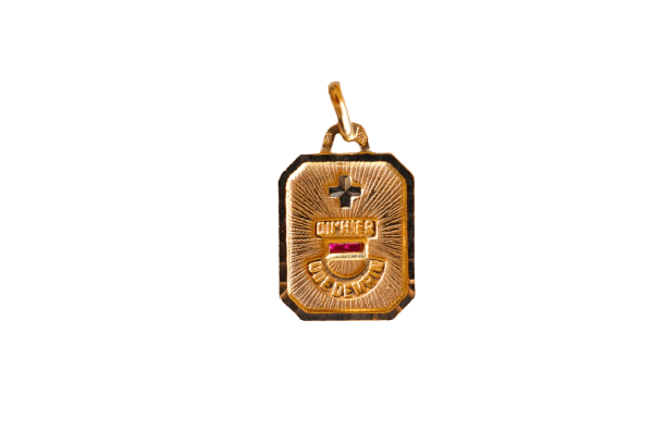 Augis - Médaille en or jaune et rubis