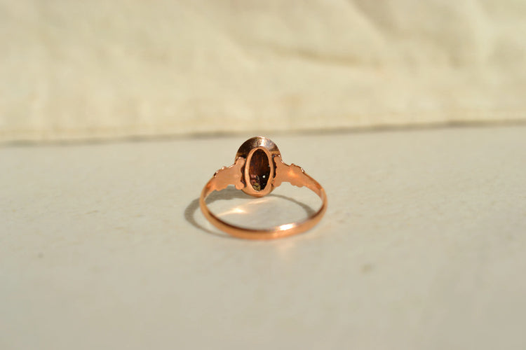 53 Bague victorienne en or rose et perle fine 58 Facettes 4080