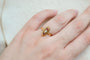 49 Bague navette en or jaune, perle et rubis de synthèse 58 Facettes Ref3113