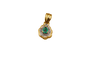 Pendentif floral en or jaune, émeraude et diamants